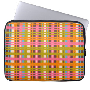 Funda Para Portátil Colorido retro ecléctico trenzado contemporáneo