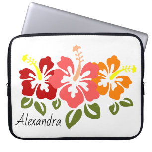 Funda Para Portátil Colorido trío hibiscus personalizado