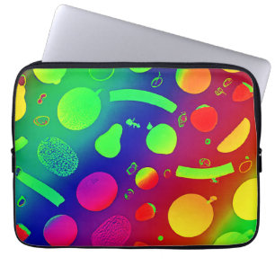 Funda Para Portátil Colorido Vibrante Neon Fruits Pattern Art