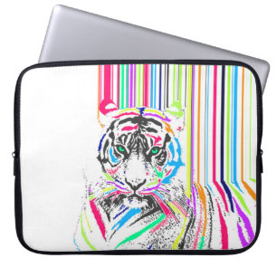 Funda Para Portátil colorido y moderno neón rayas tigre dolor
