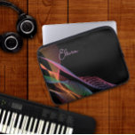 Funda Para Portátil Colorido y negro ondulado<br><div class="desc">Manga de portátil ondulada de color negro y elegante. Perfecto para el regalo.</div>