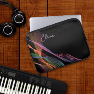 Funda Para Portátil Colorido y negro ondulado