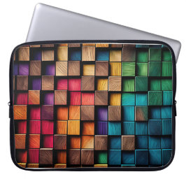 FUNDA PARA PORTÁTIL COLORIDOS BLOQUES DE MADERA