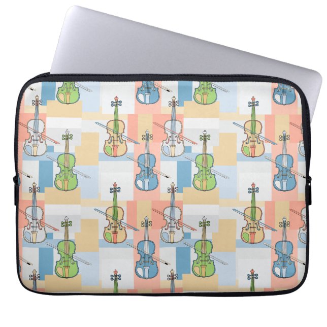Funda Para Portátil Coloridos bloques de violín (Frente)