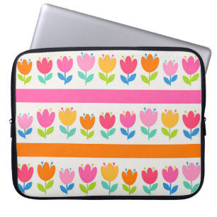 Funda Para Portátil Coloridos tulipanes dibujados a mano sin soldadura