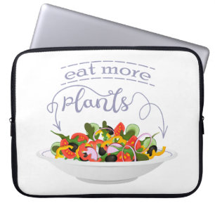 Funda Para Portátil Coma más plantas con letras de motivación de ensal