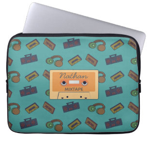 Funda Para Portátil Combinación personalizada de patrón de música retr