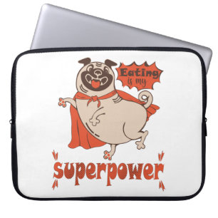 Funda Para Portátil Comer es mi sobrenombre rojo cloak pug estilo cómi
