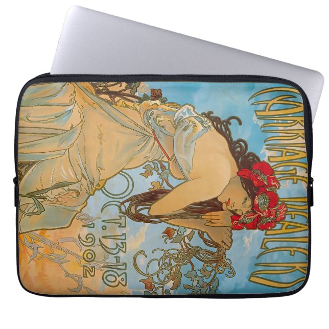 Funda Para Portátil Comerciantes de transporte por Alphonse Mucha (190 (Frente)