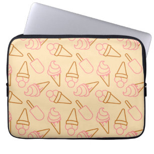 Funda Para Portátil Comida de verano con contornos de helado de contor