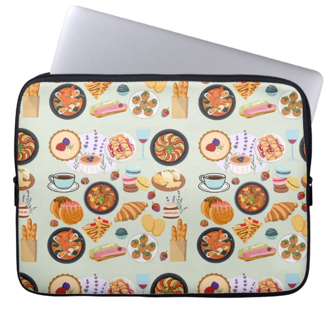 Funda Para Portátil Comida francesa (Frente)