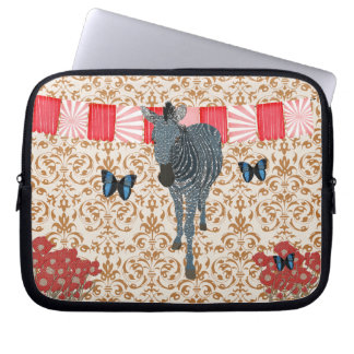 Funda Para Portátil Comp de oro del damasco de las mariposas de Zeb