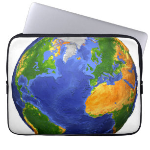 Funda Para Portátil Completa La Tierra Mostrando Datos Topográficos.