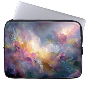Funda Para Portátil Composición floral pastel abstracta brillante