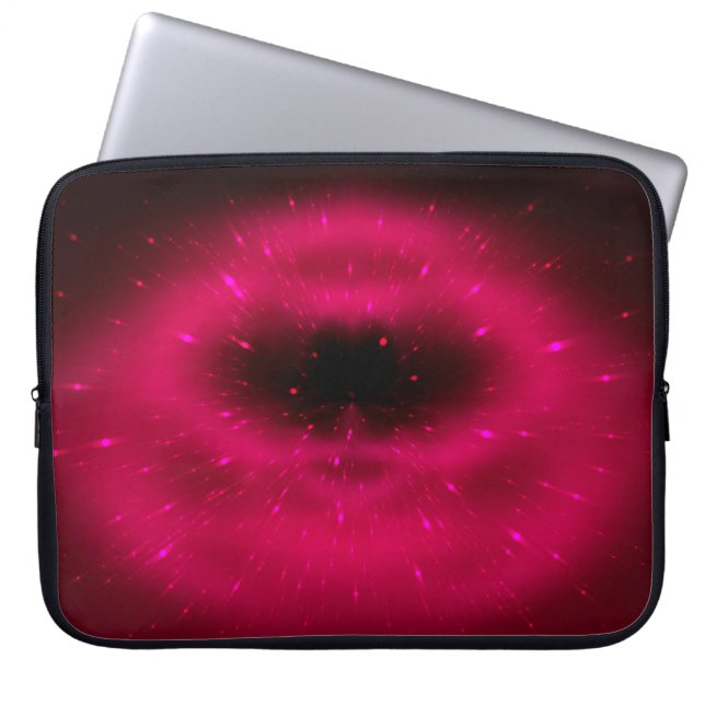 Funda Para Portátil Composición fractal rosa abstracta. Explosión mági (Frente)