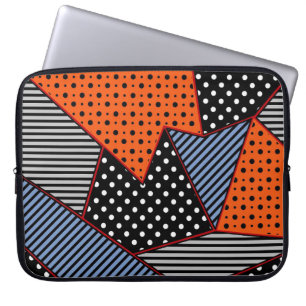 Funda Para Portátil Composición geométrica abstracta: Patter azul Nara