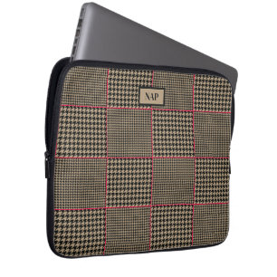 Funda Para Portátil Comprobación de color rosado caliente de la cabina