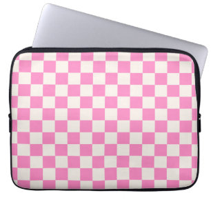 Funda Para Portátil Comprobación rosa, Patrón de tablero de cheques,