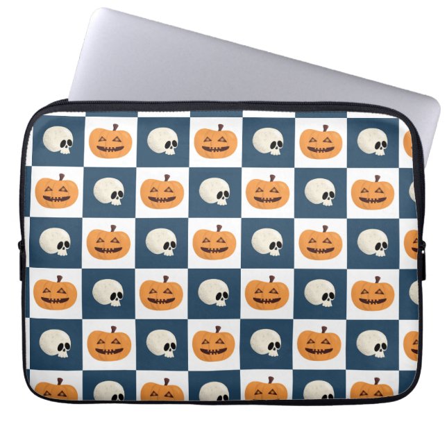 Funda Para Portátil Comprobaciones de calaveras y calabazas (Frente)