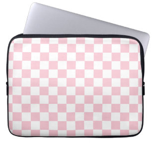 Funda Para Portátil Comprobar el patrón del tablero de cheques rosado