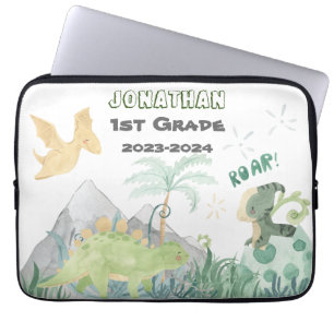 Funda Para Portátil Computadora personalizada de la escuela de dinosau