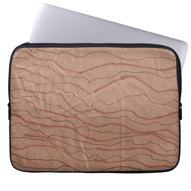 Funda Para Portátil Computer Sleeve with Brown Marbled Design (Frente)