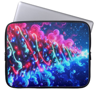 Funda para portátil con árbol de Navidad rojo y az