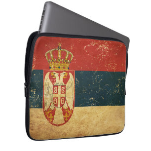 Funda para portátil con bandera de Serbia