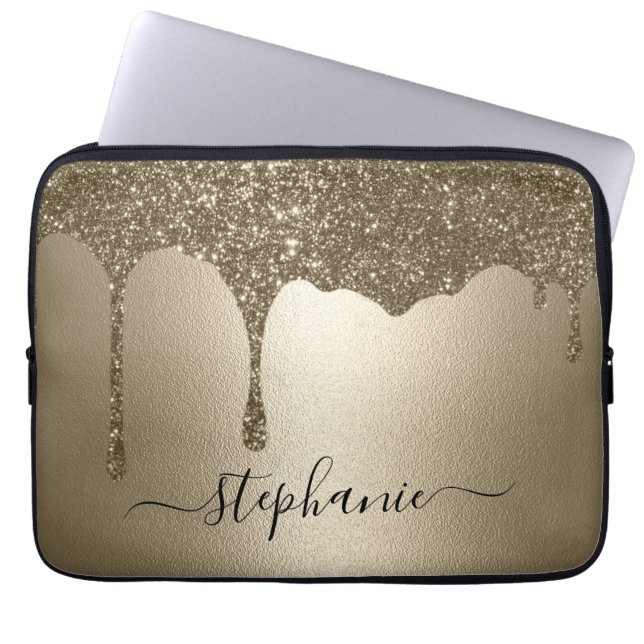 Funda para portátil con brillo dorado personalizad (Frente)