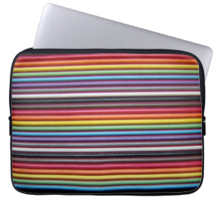 Funda para portátil con cable de cinta arco iris