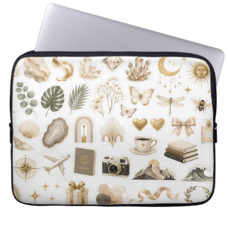 Funda para portátil con colección de pegatinas de