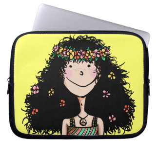 Funda para portátil con cremallera, niña de primav