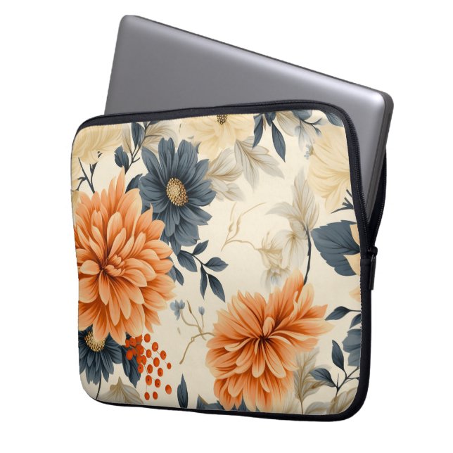 Funda para portátil con diseño floral (Anverso izquierdo)