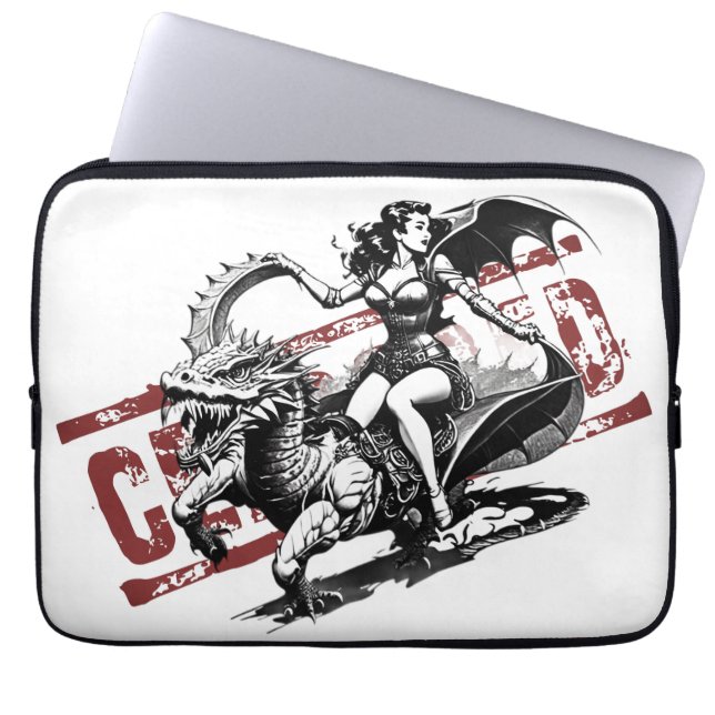 Funda para portátil con dragón censurado (Frente)