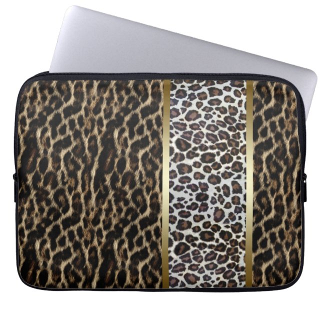 Funda para portátil con estampado de leopardo (Frente)