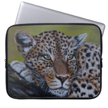 Funda para portátil con estampado de leopardo
