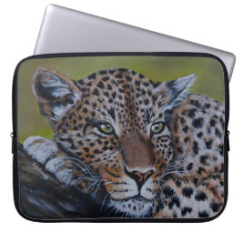 Funda para portátil con estampado de leopardo
