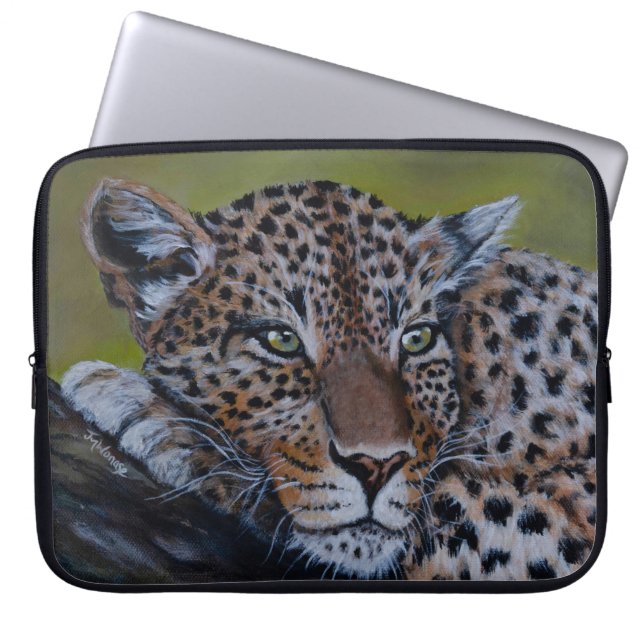 Funda para portátil con estampado de leopardo (Frente)