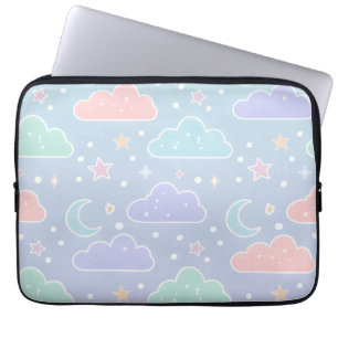 Funda para portátil con estética de nube pastel