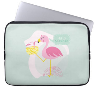 Funda para portátil con flamenco veraniego "Hello 