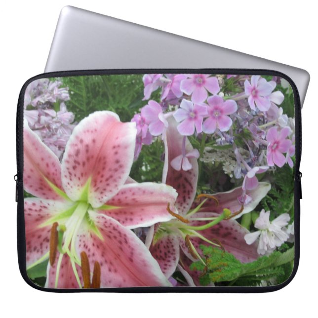 Funda para portátil con flores de bonito (Frente)