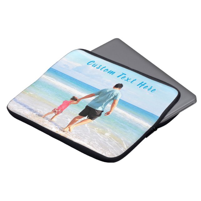 Funda para portátil con foto personalizada y texto (Superior anverso)