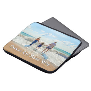 Funda para portátil con foto personalizada y texto
