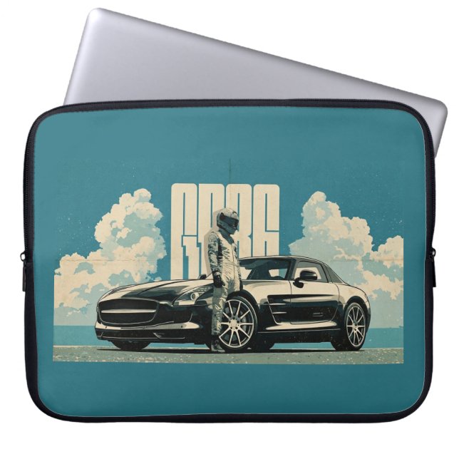 Funda para portátil con gráfico de conductor de ca (Frente)
