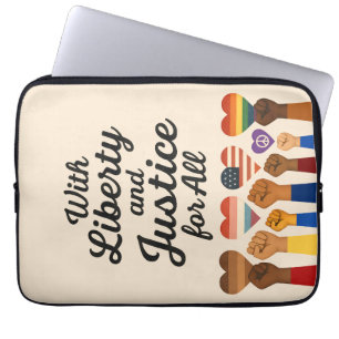 Funda Para Portátil Con libertad y justicia para todos protesta libert