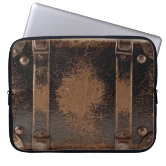 Funda para portátil con maleta de cuero de época