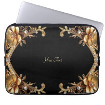 Funda para portátil con marco de oro elegante