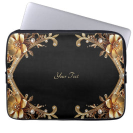 Funda para portátil con marco de oro elegante