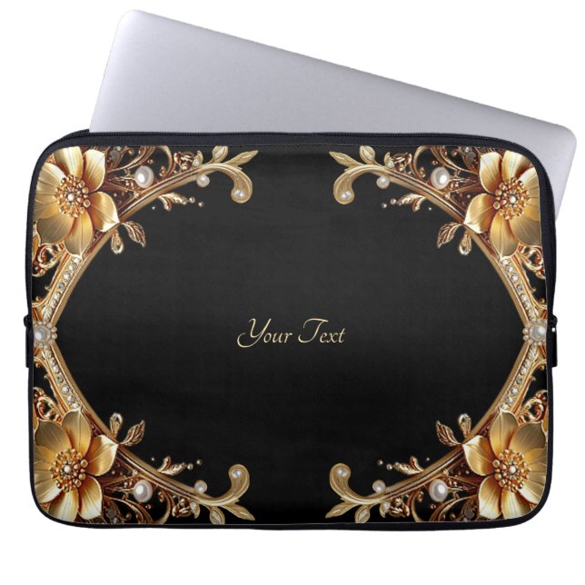 Funda para portátil con marco de oro elegante (Frente)