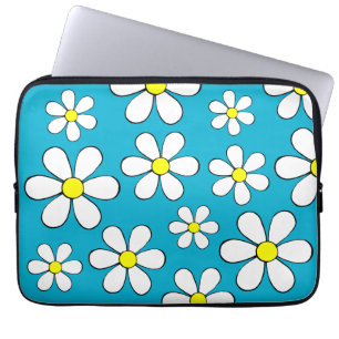 Funda para portátil con margaritas y flower power
